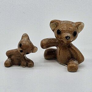 Retired Hagen Renaker Teddy Bear Pair Mini Figures Vintage